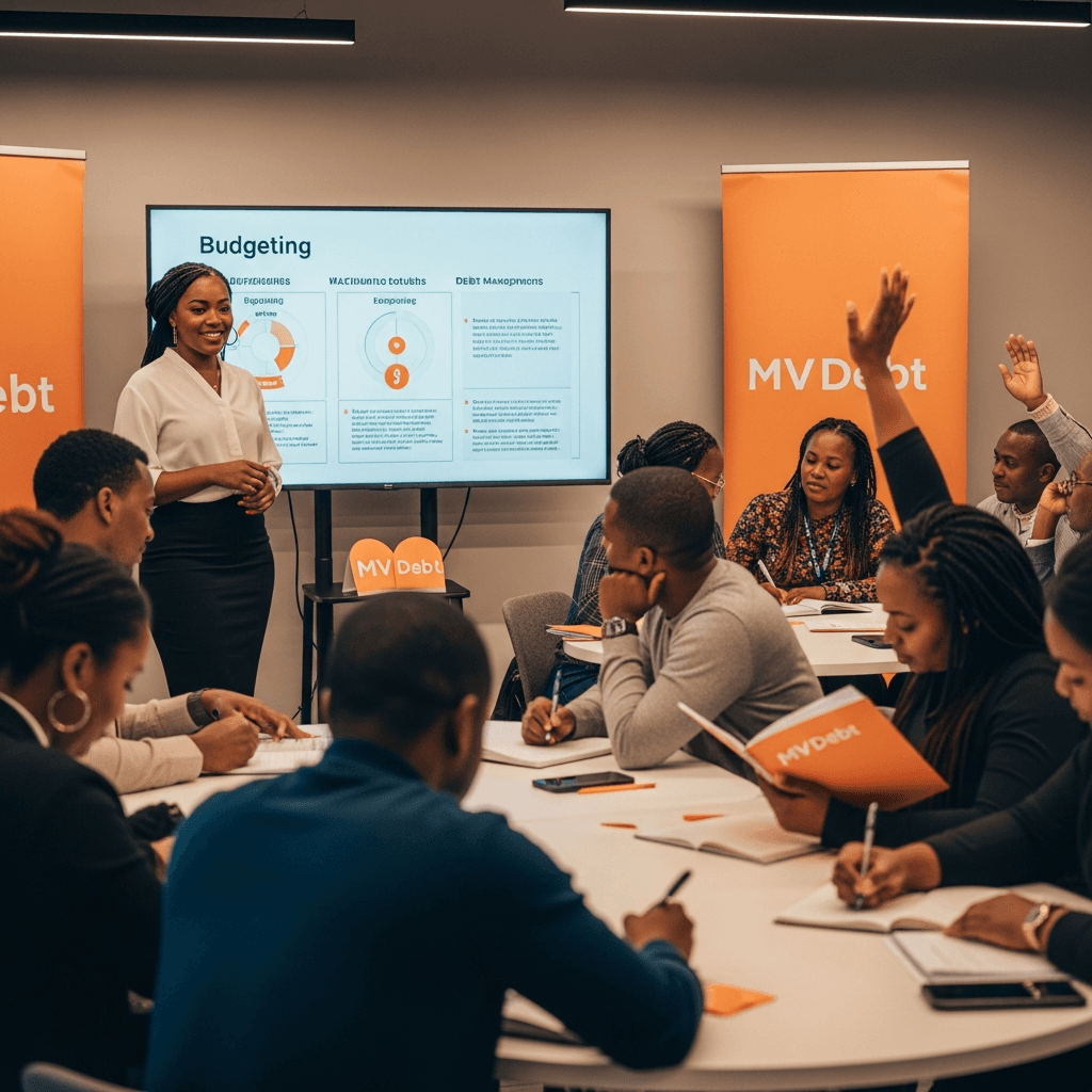 Educational session or workshop showing financial training and empowerment